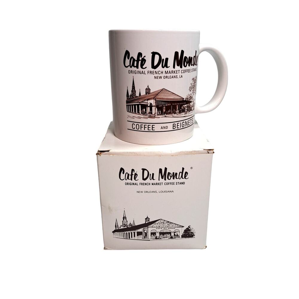 Cafe Du Monde New Orleans Coffee Mug French Quarter Travel Keepsake White Brown